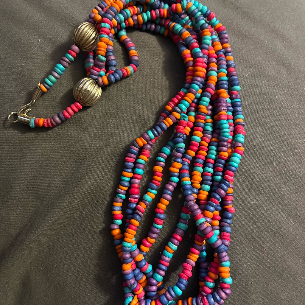 Vintage Casual Corner Colorful Multi Strand Necklace Beads